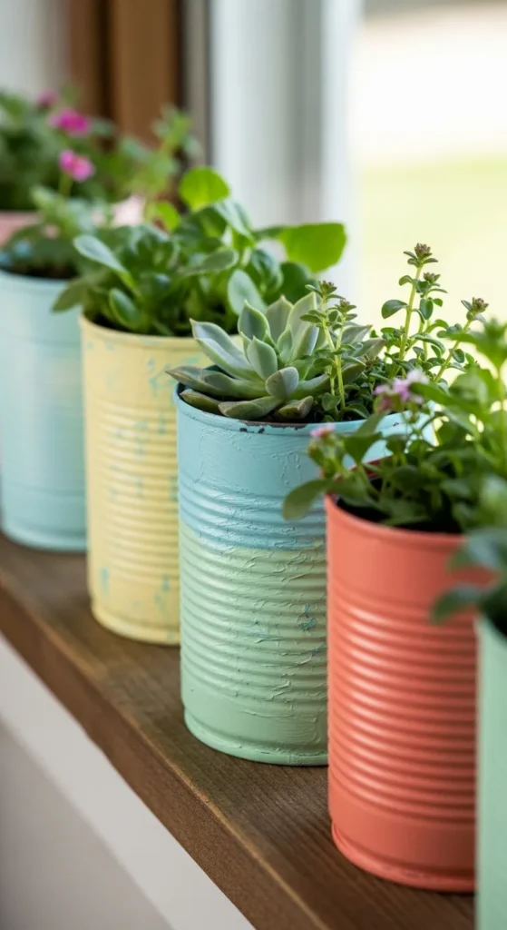 Upcycled Tin Can Planters