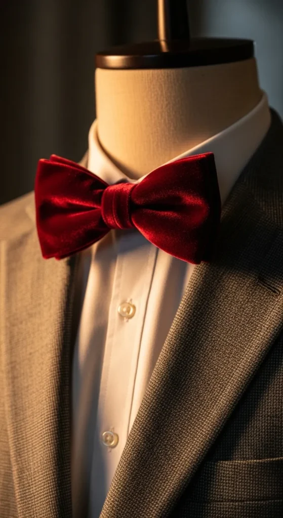 Velvet Burgundy Bow Tie