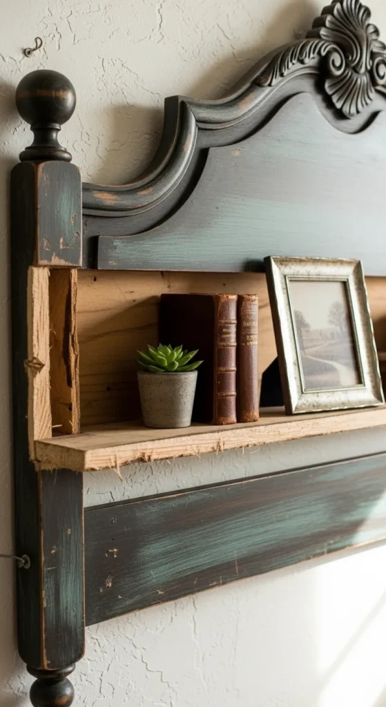 Wall Shelf From Old Headboard
