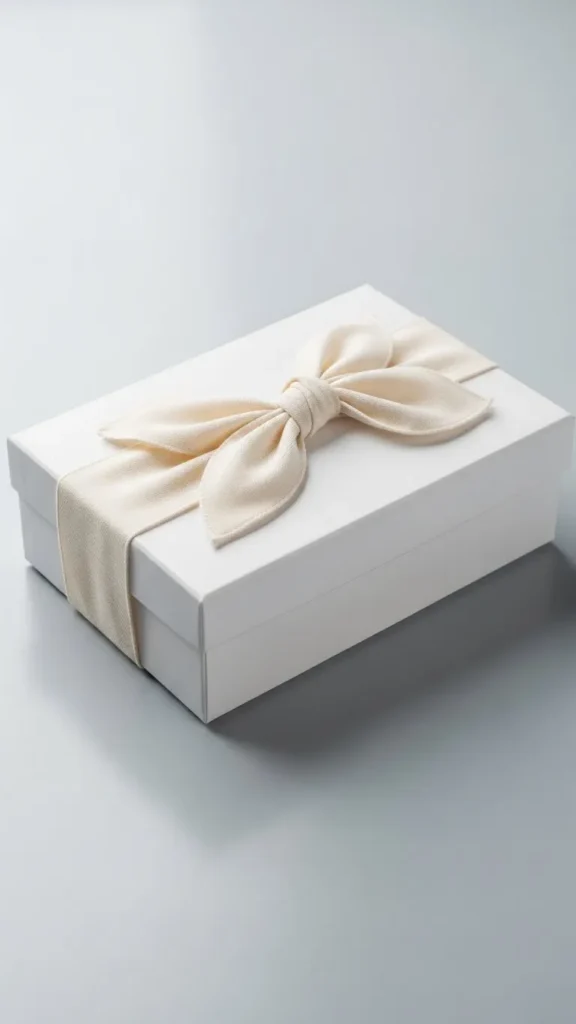 White Box with Fabric Band