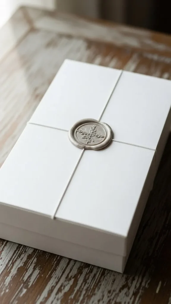 White Box with Wax Seal Accent