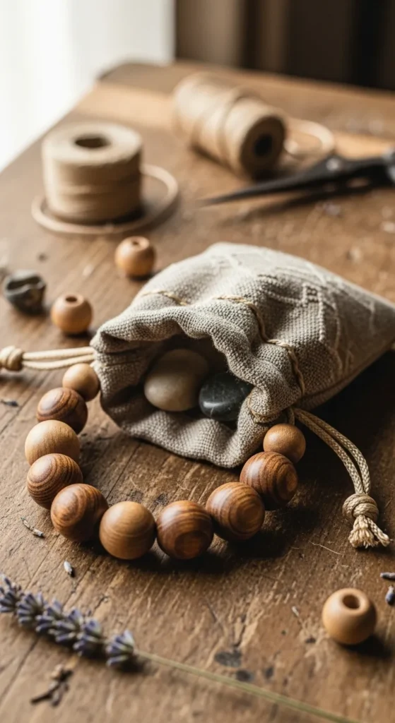 Wooden Bead Handle Bags