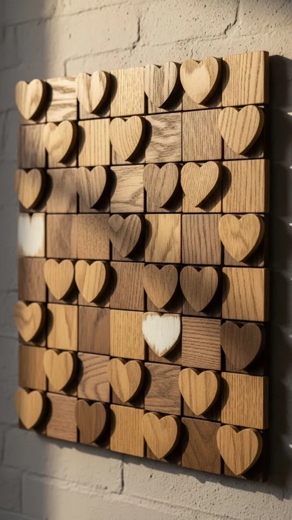 Wooden Heart Tile Grid