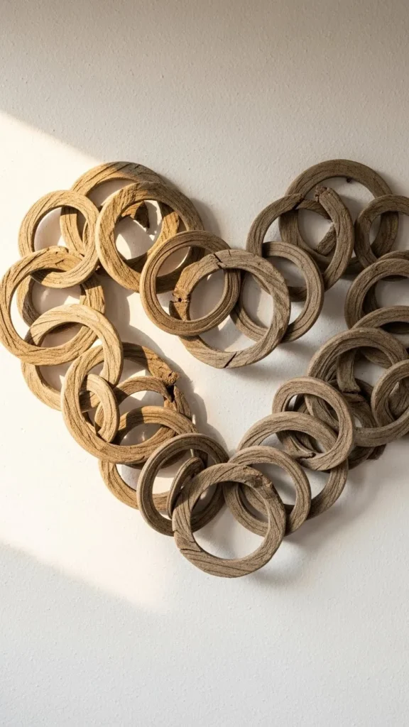 Wooden Ring Heart Display