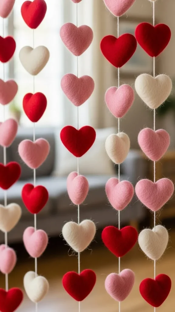 Wool Felt Puffy Hearts