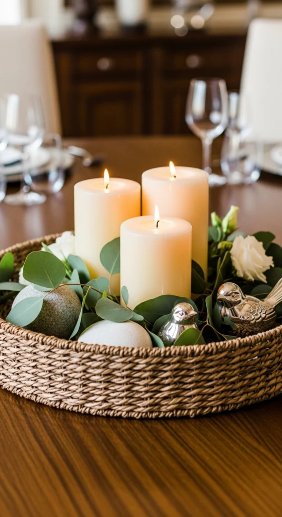 Woven Tray With Mixed Elements