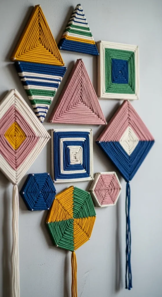 Yarn-Wrapped Wall Shapes