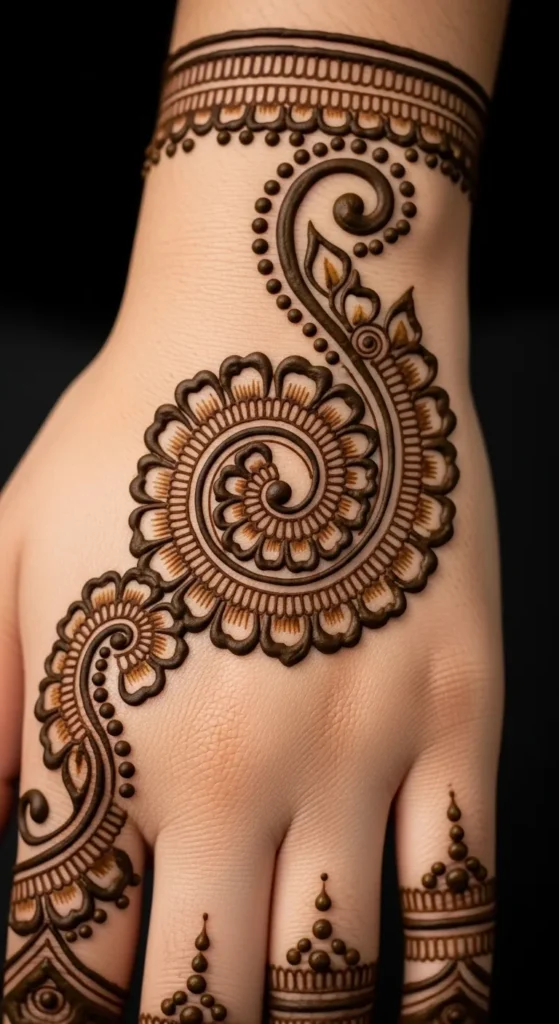 Abstract Floral Spiral Design