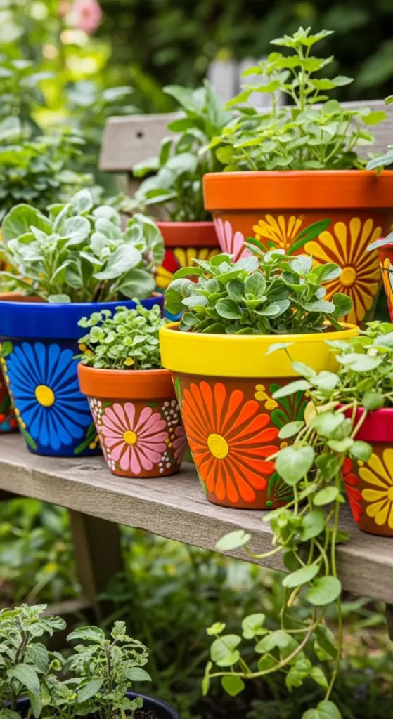 Add a Pop of Color with Painted Flower Pots