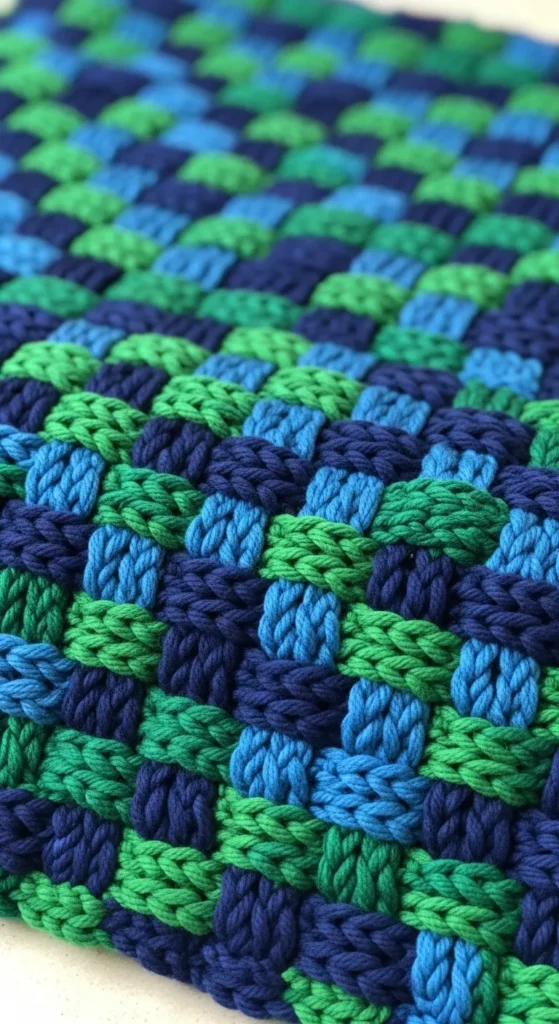  Basketweave Blanket in Bold Colors