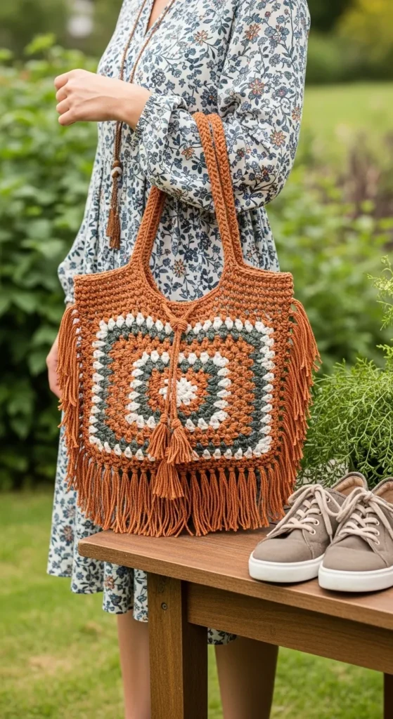 Boho Chic Crochet Tote