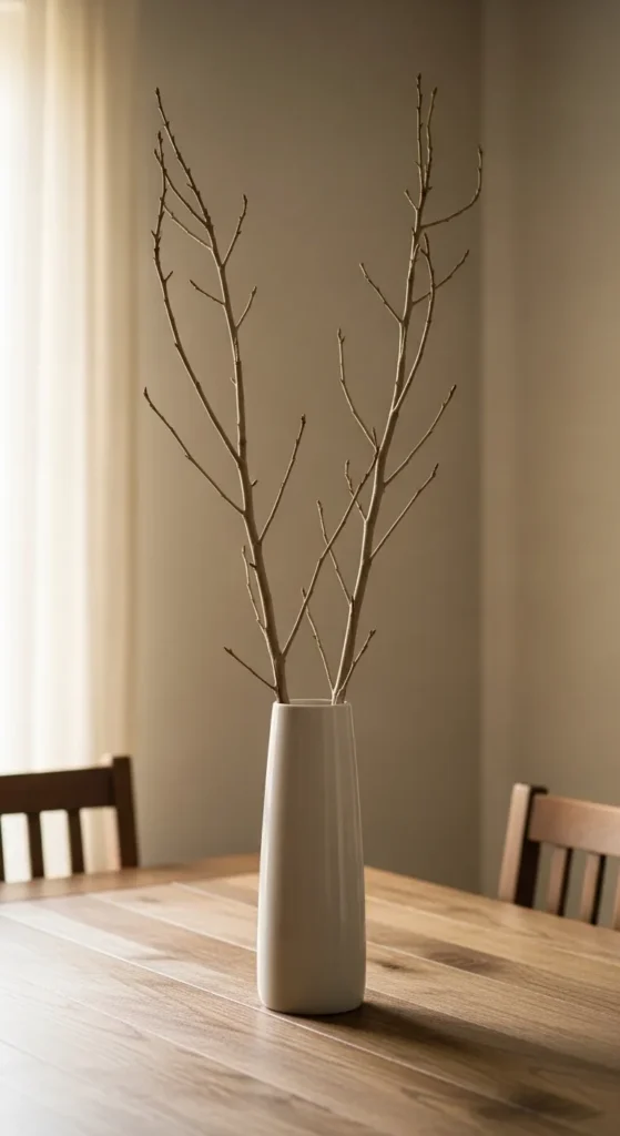 Branches in a Tall Neutral Vase