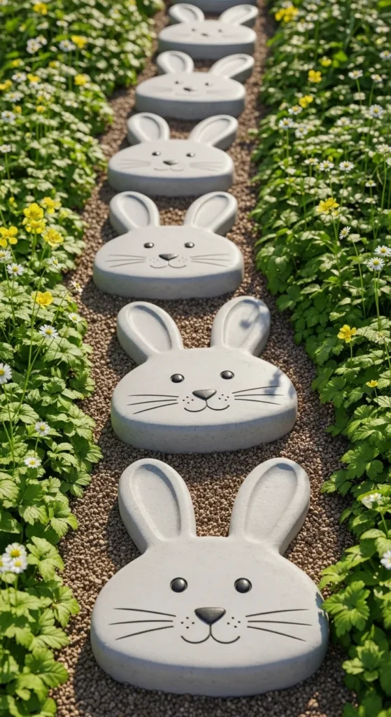 Bunny Shaped Garden Stepping Stones