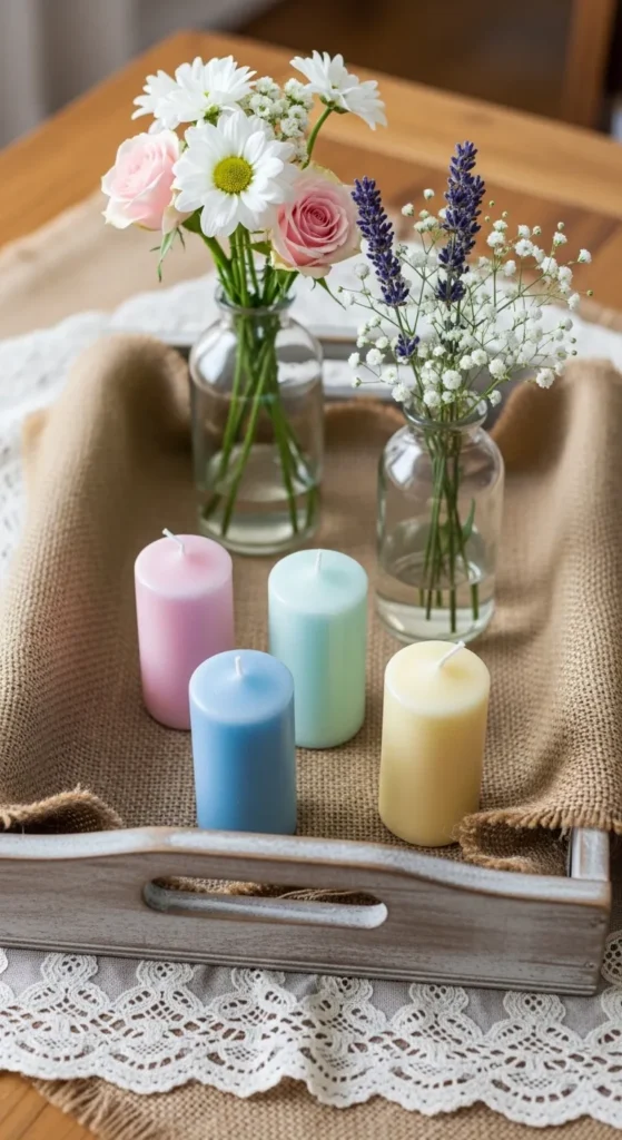 Burlap and Lace Tray