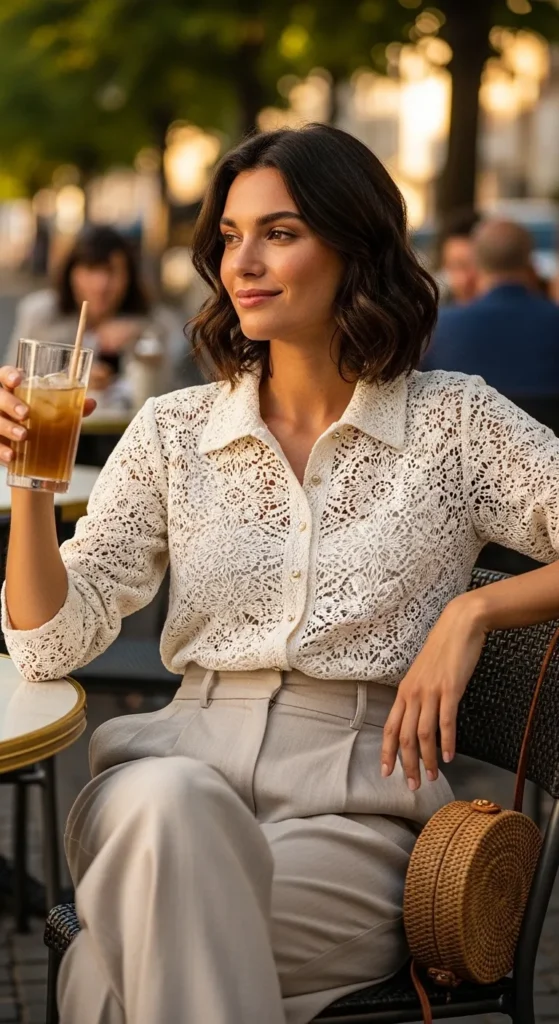 Button-Up Crochet Top