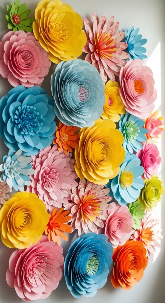 Cardstock Floral Wall Collage