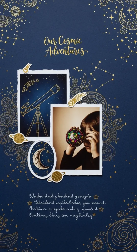 Celestial Stars and Moon