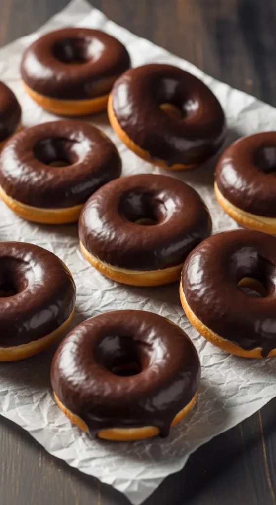 Chocolate Iced Cake Donuts