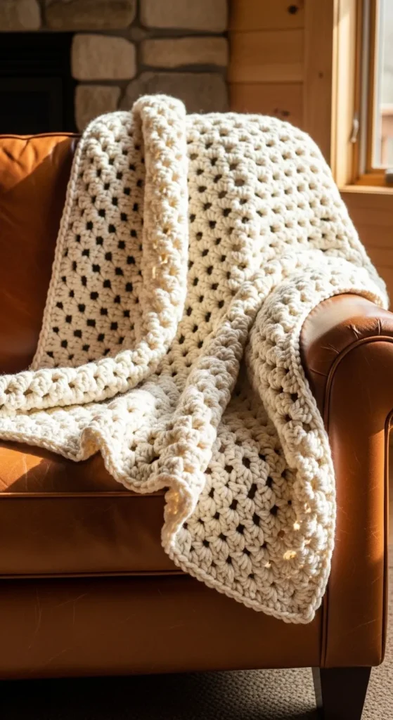  Chunky Basketweave Blanket