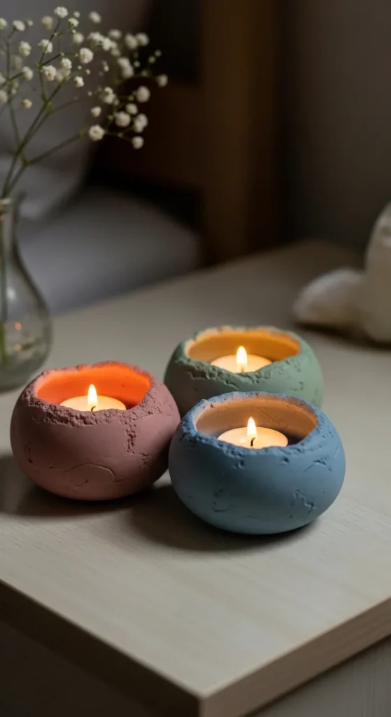 Clay Candle Holders
