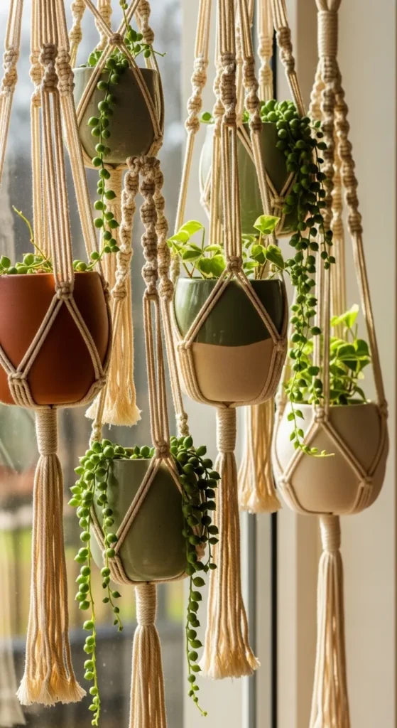 Clay Hanging Planters