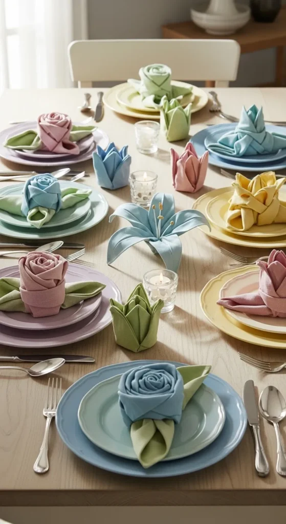 Cloth Napkin Flowers
