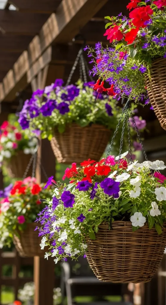 Colorful Hanging Baskets