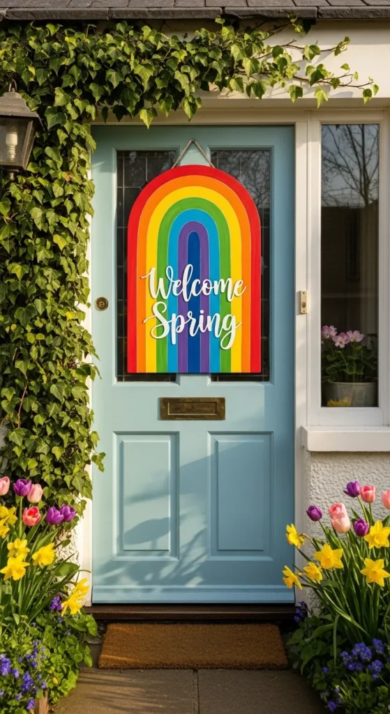 Colorful Rainbow Entryway Sign