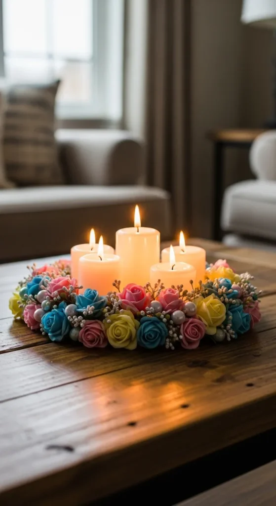 Colorful Spring Candle Rings