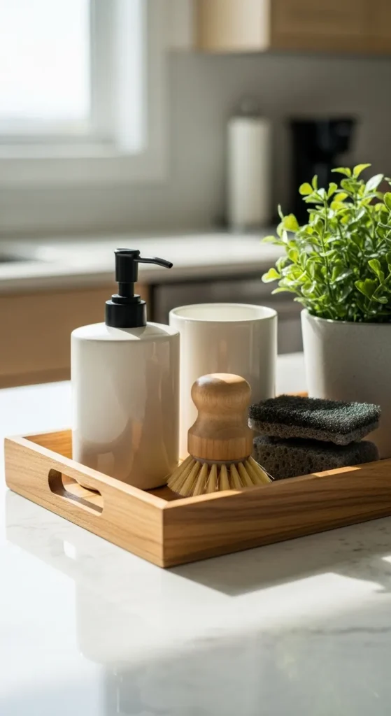 Countertop Tray With Practical Items