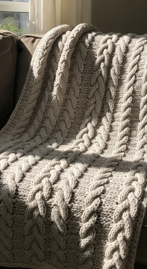 Cozy Cable Knit Blanket