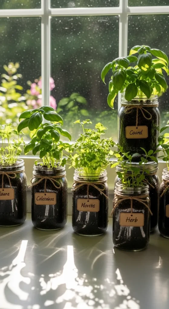 Create a Mini Herb Garden in Mason Jars