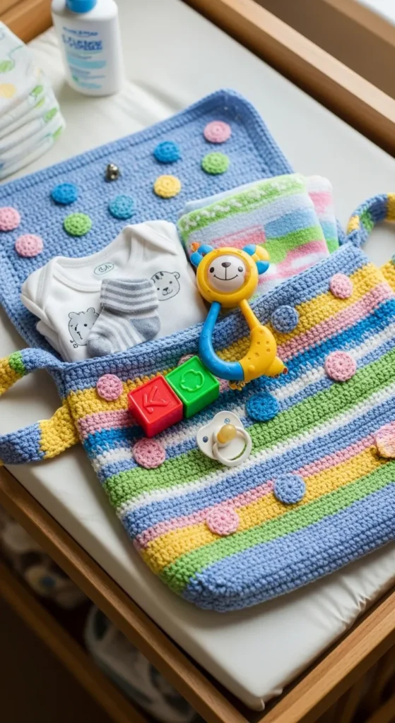 Crochet Baby Bag with Fun Patterns