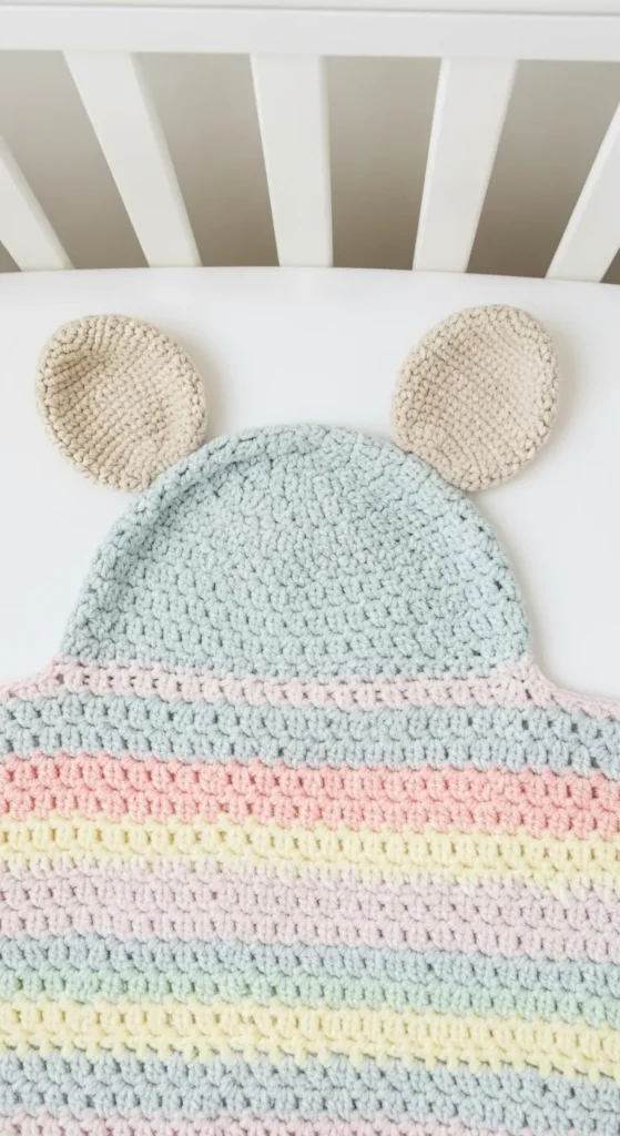 Crochet Baby Blanket with Animal Ears