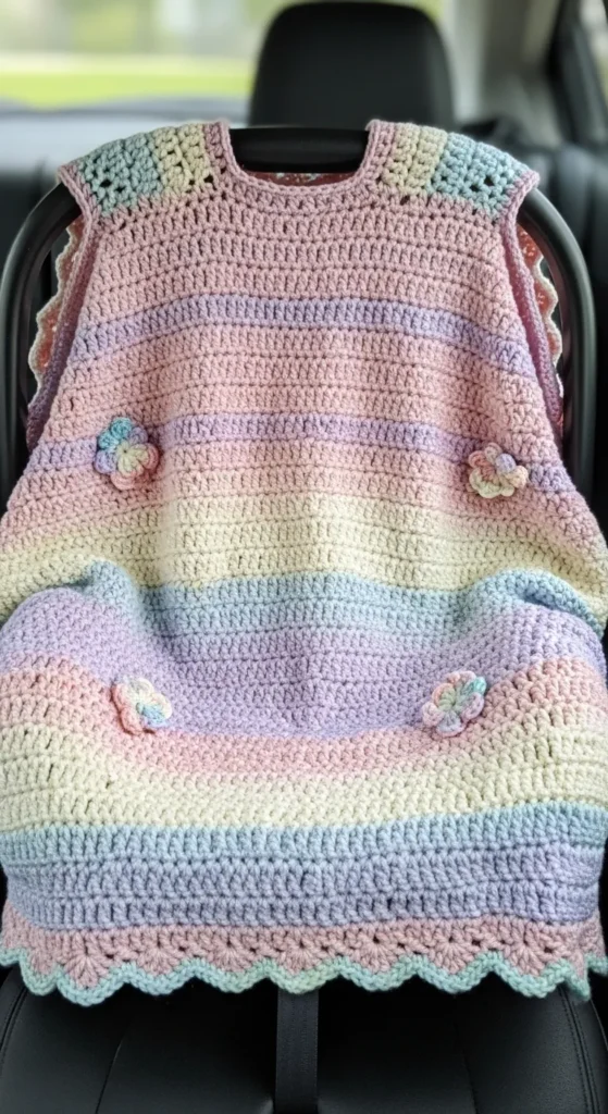 Crochet Baby Car Seat Cover