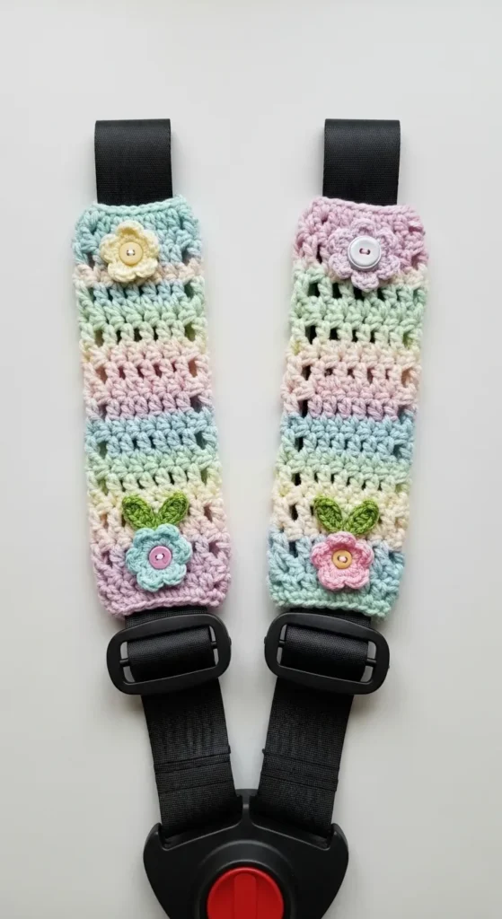 Crochet Baby Car Seat Strap Covers