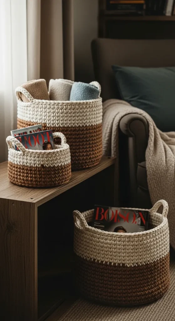 Crochet Baskets for Storage