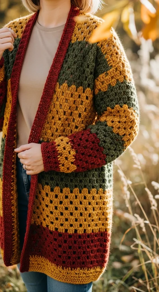  Crochet Cardigan with Open Front for a Casual Look