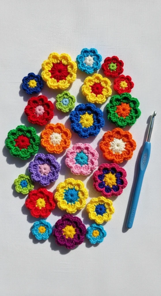 Crochet Flower Appliqués