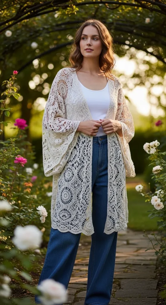 Crochet Kimono Cardigan