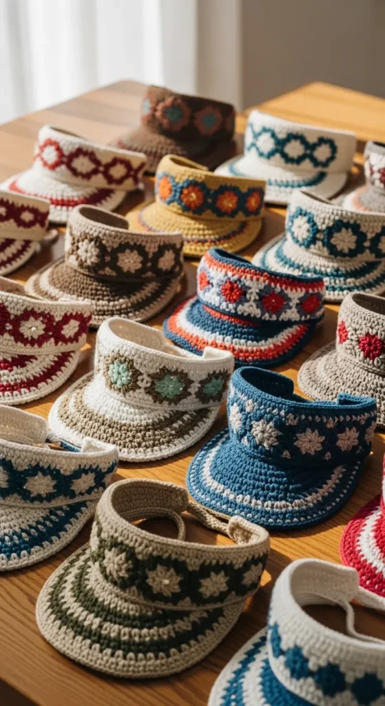 Crocheted Visor Hat