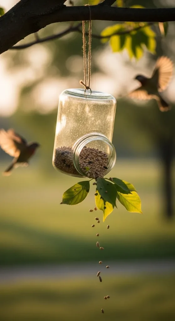 DIY Bird Feeder from a Jar
