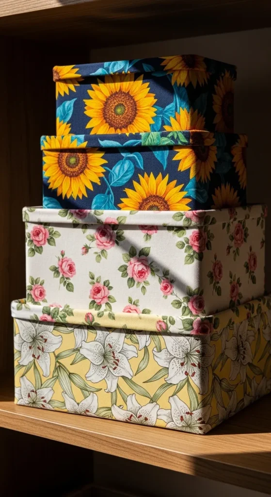  DIY Fabric-Covered Storage Bins
