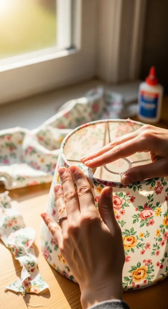 DIY Fabric-covered Lampshades