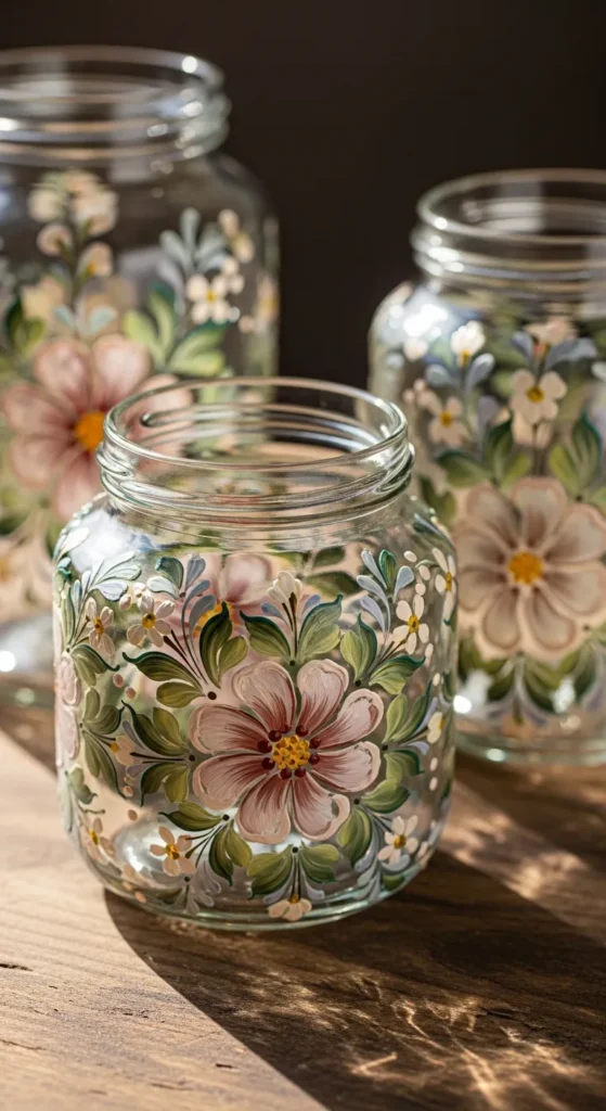 DIY Painted Glass Jars