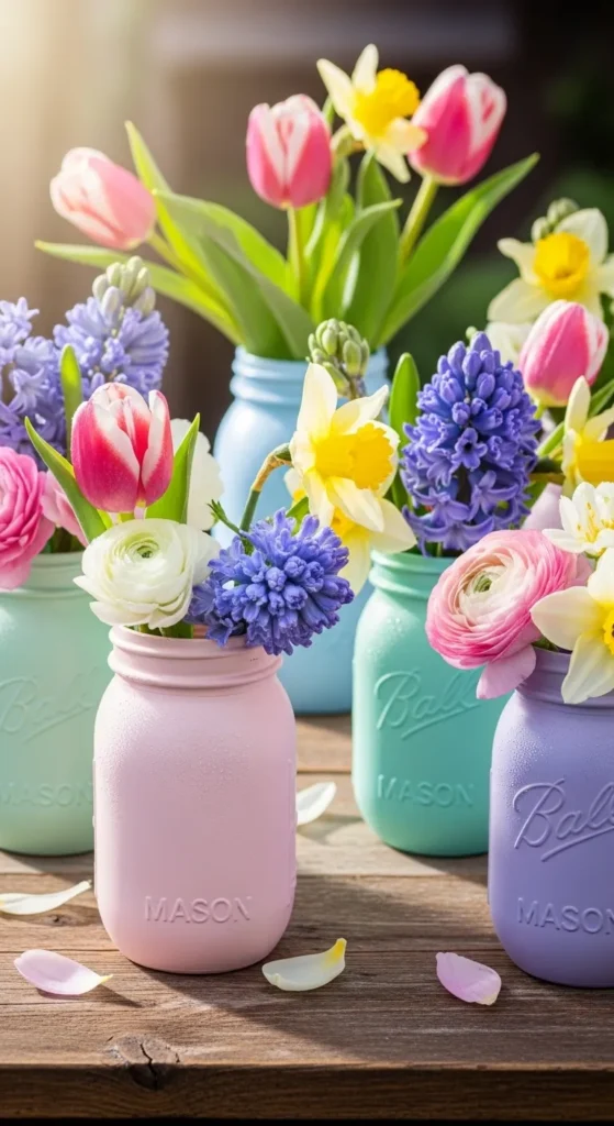 DIY Painted Mason Jars for Spring