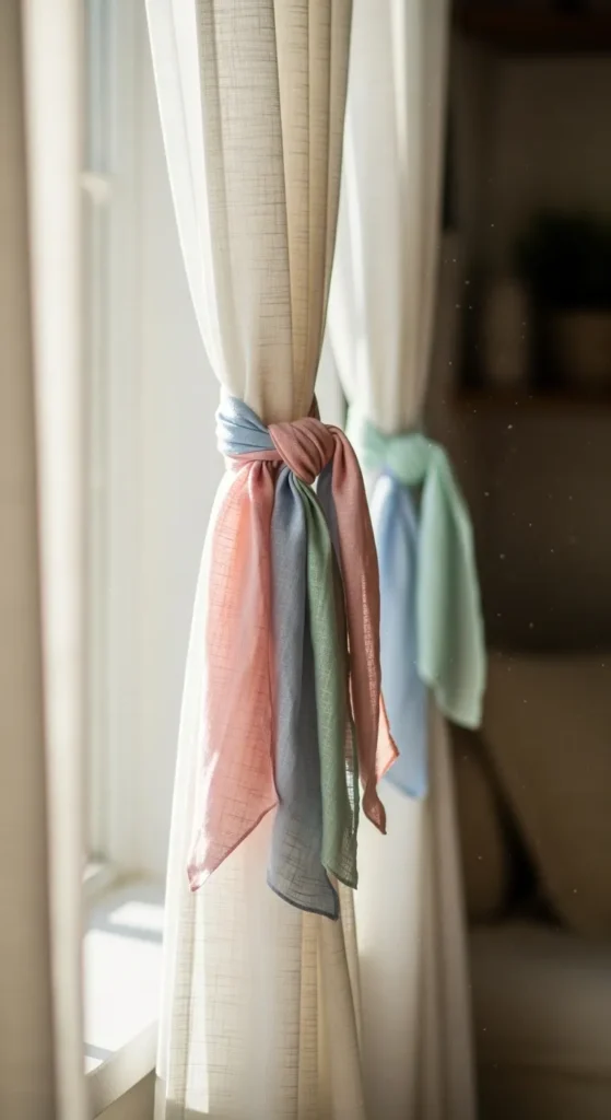 DIY Pastel Curtain Tiebacks
