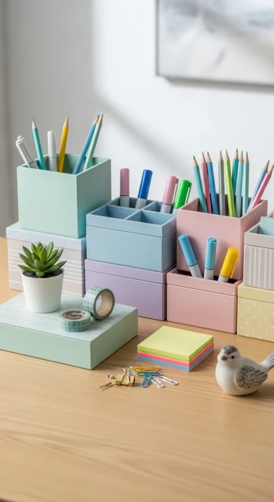 DIY Pastel Organizer Boxes
