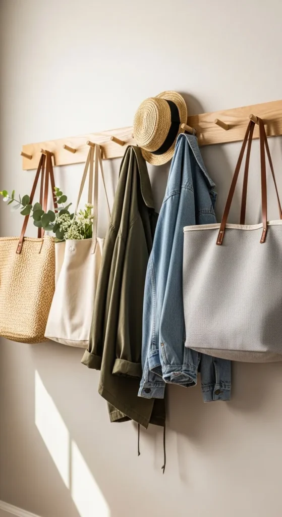 DIY Peg Rail for Daily Bags