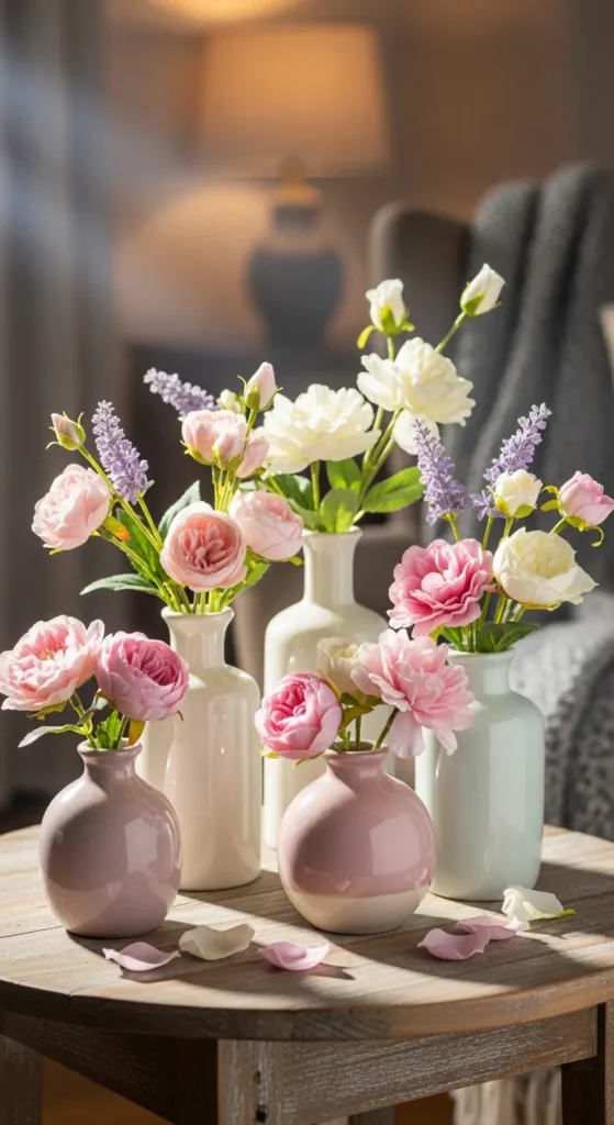 DIY Soft Color Flower Arrangements